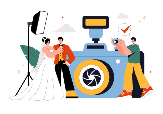 Serviço de Fotografia de Casamento  Ilustração
