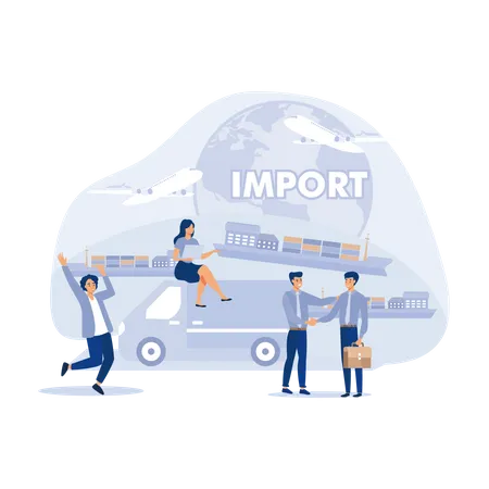 Serviço de importação e exportação  Ilustração
