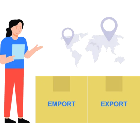 Serviço de importação e exportação  Ilustração