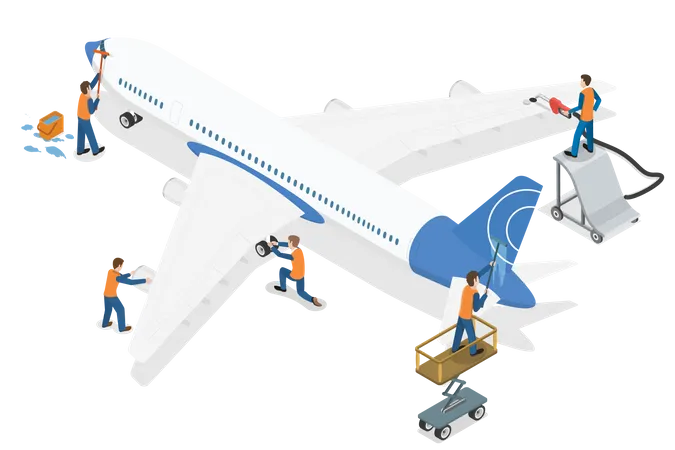 Serviço de manutenção de aeronaves  Ilustração