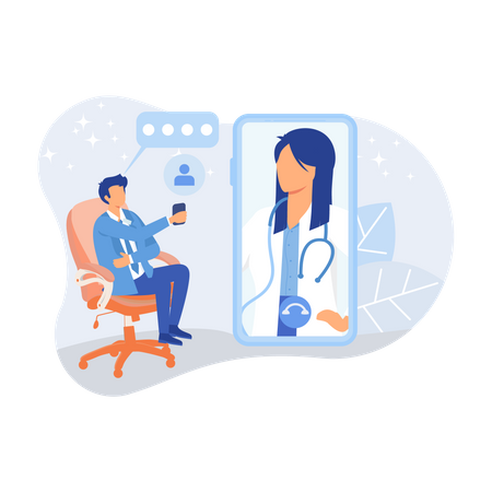 Serviço de medicina on-line  Ilustração