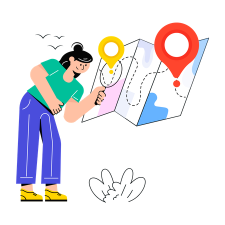 Serviço de rastreamento de localização  Ilustração