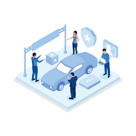 Serviço de seguro automóvel  Ilustração