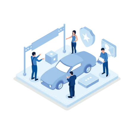Serviço de seguro automóvel  Ilustração