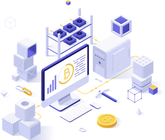 Serviço de tecnologia Blockchain  Ilustração