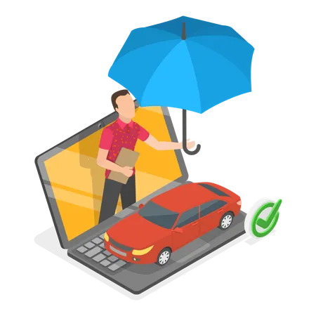 Serviços de apólice de seguro de carro  Ilustração