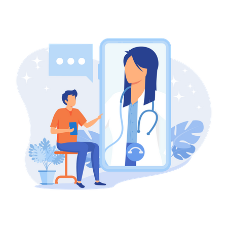 Serviços médicos on-line  Ilustração