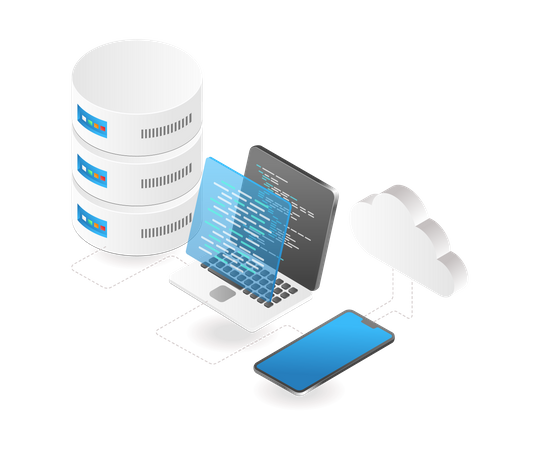Red de lenguajes de programación de servidores de bases de datos.  Ilustración