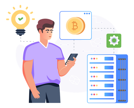 Servidor bitcoin  Ilustração