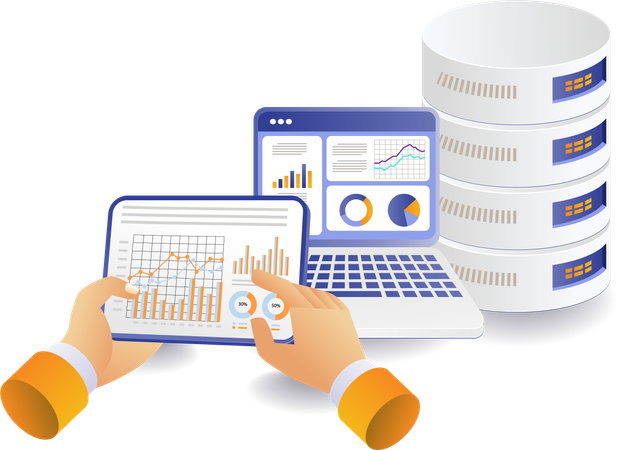 Servidor de base de datos de análisis de datos  Ilustración