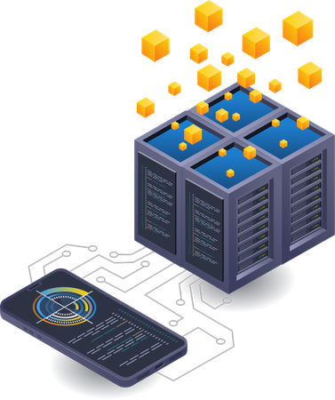 Servidor de controle de análise de smartphone  Ilustração