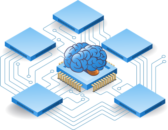 Servidor de datos de inteligencia artificial  Ilustración