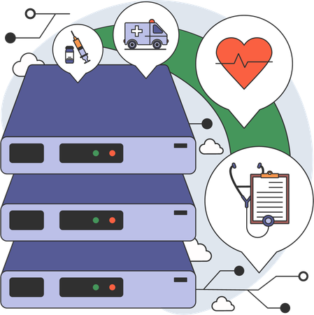 Servidor de datos sanitarios  Ilustración