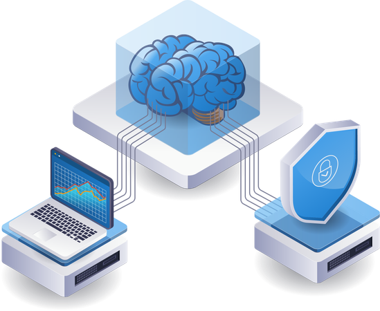 Servidor de tecnologia de análise de segurança de inteligência artificial  Ilustração