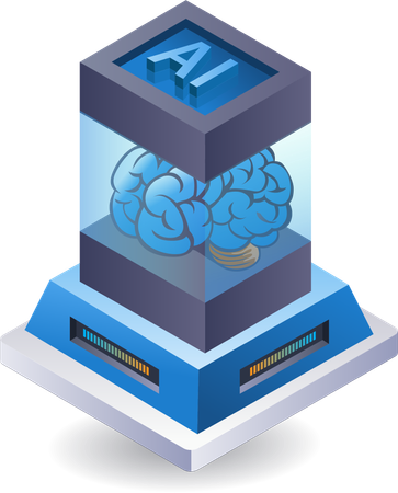 Cerebro de inteligencia artificial del servidor  Ilustración