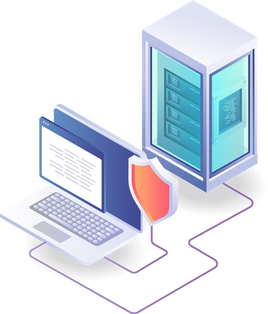 Programación de seguridad informática del servidor.  Ilustración