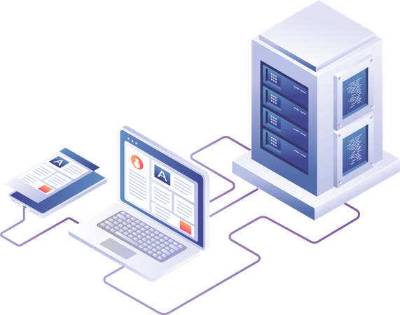 Servidor web de computadora  Ilustración