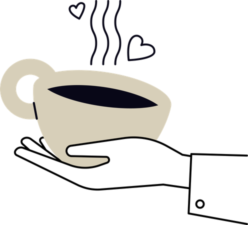 カプチーノの提供  イラスト