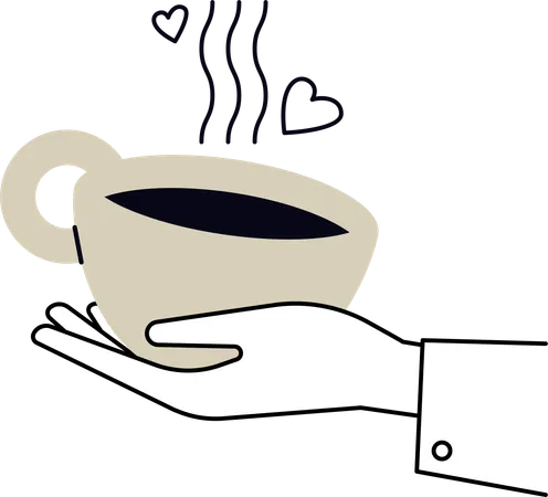カプチーノの提供  イラスト