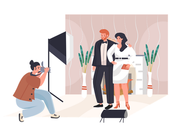 Sesión de fotos de boda  Illustration