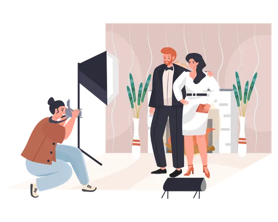 Sesión de fotos de boda  Illustration