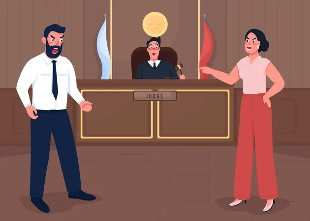 Sesión del tribunal de justicia  Ilustración