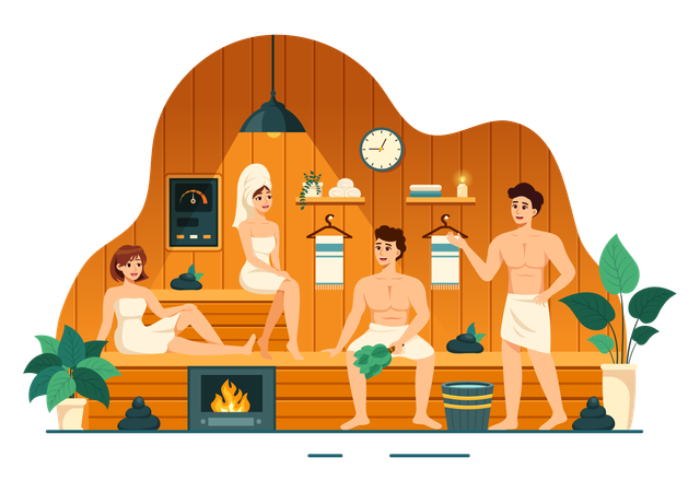 Sessão de sauna  Illustration