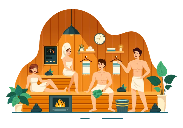 Sessão de sauna  Illustration