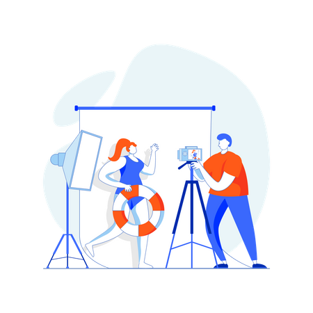 Sessão fotográfica de modelo profissional  Ilustração