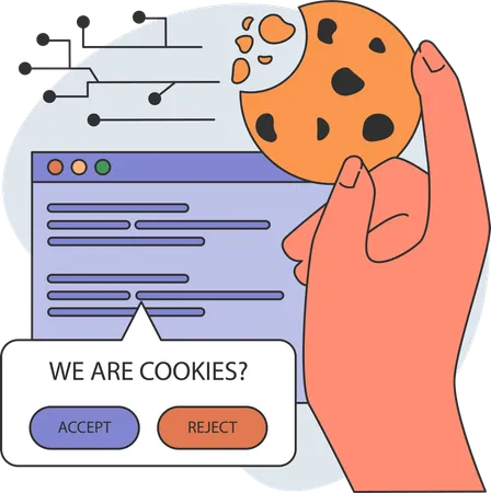 Set cookie sessions on webpage  Illustration