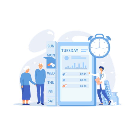 Set medication schedule  Illustration