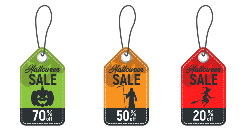 Set Of Halloween Sale Tag  Illustration