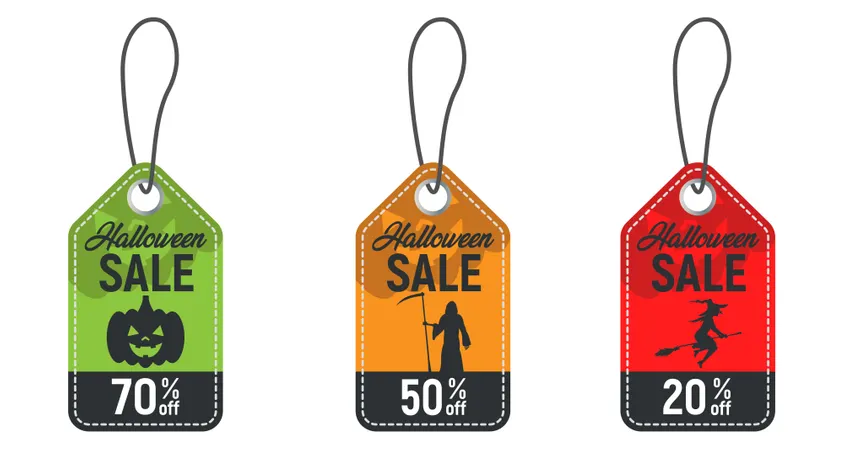 Set Of Halloween Sale Tag  Illustration