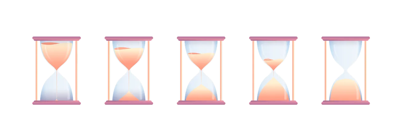 Set of hourglasses  Illustration