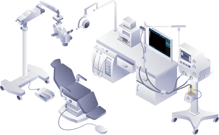 Set of medical tools dentist technology  イラスト