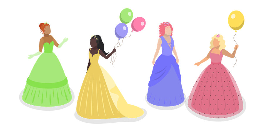 Set of Princess Characters  Illustration