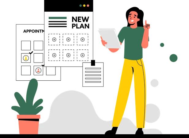 Welcome To The World Of Appointment Scheduling In This Vibrant And Modern Flat Illustration Theme Youll Discover A Seamless Blend Of Simplicity And Creativity Designed To Make Managing Your Time A Breeze 일러스트레이션
