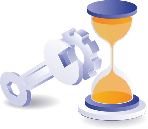 Setting time with an hourglass  Illustration