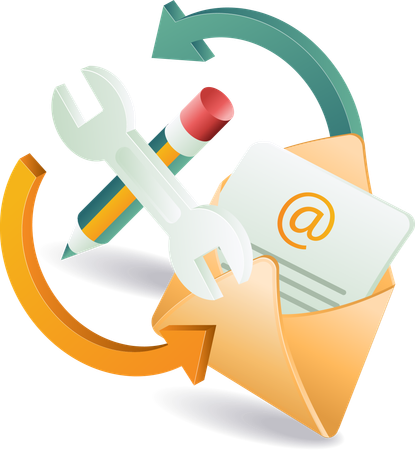 Setting up a professional business email  Illustration