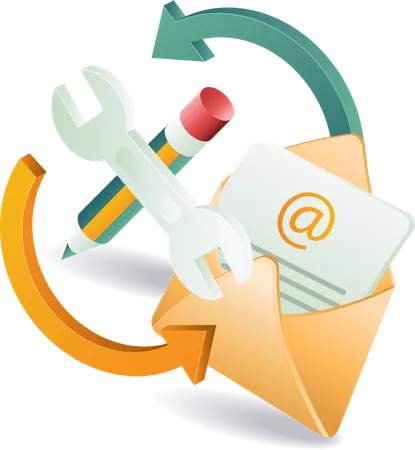 Setting up a professional business email  Illustration