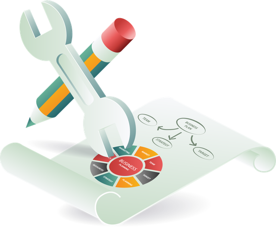 Setting up business managemen  Illustration