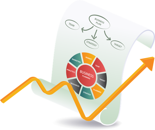 Setting up business management growth  Illustration