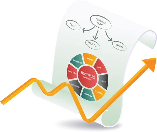 Setting up business management growth  Illustration