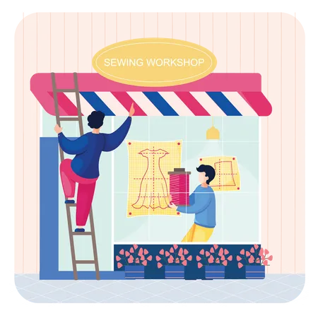 Sewing Workshop Illustration