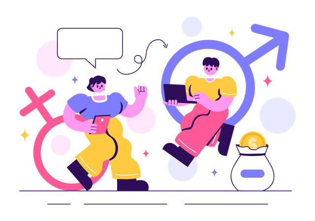 Sexism Awareness spread in office  Illustration