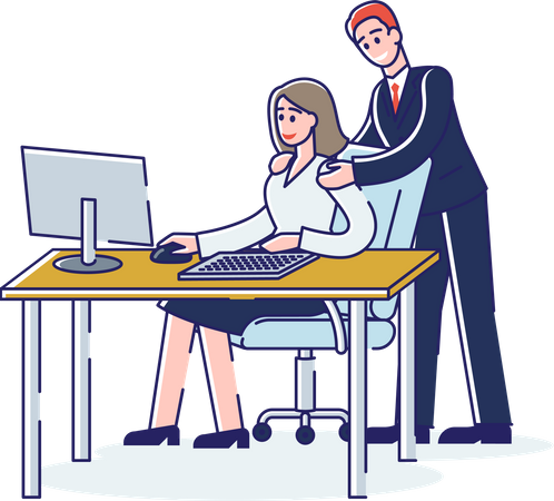 Sexual harassment at office Illustration