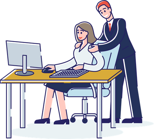 Sexual harassment at office  Illustration