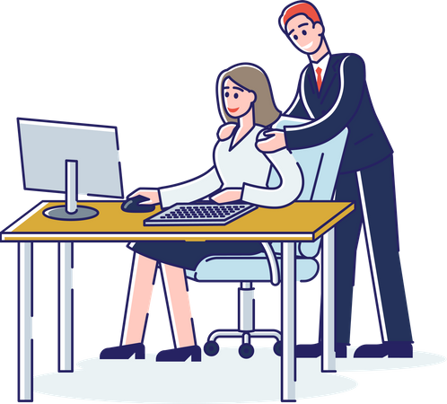 Sexual harassment at office  Illustration