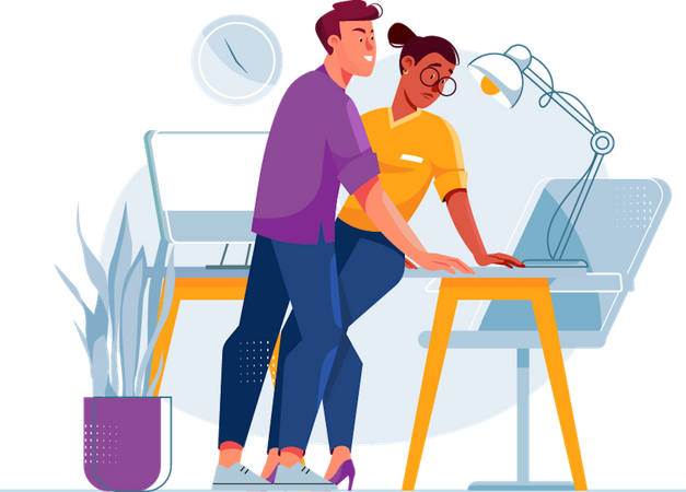 Sexual harrassment at work  Illustration