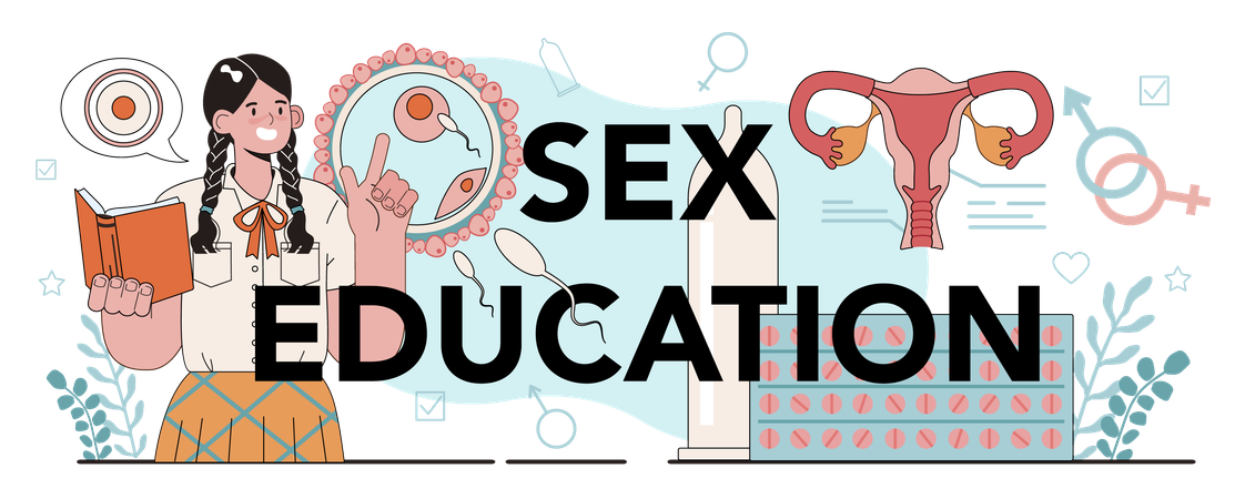 Sexual health lesson for young  일러스트레이션